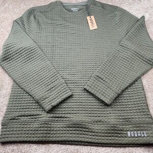 NOBULL Mens Quilted Pullover Army Green MQLTPULLARMYL Size L NWT